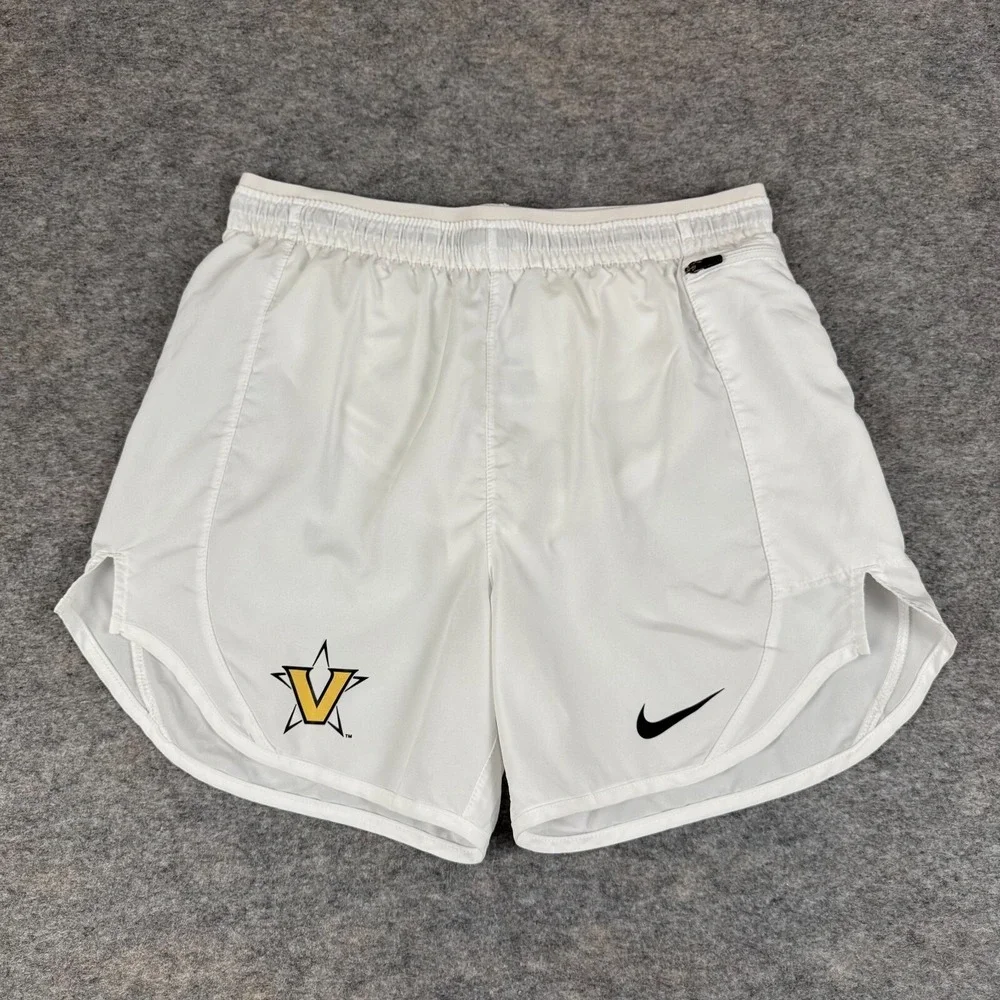 Nike Dri Fit Vanderbilt Commodores Team Shorts Running Lined White Womens XS‎